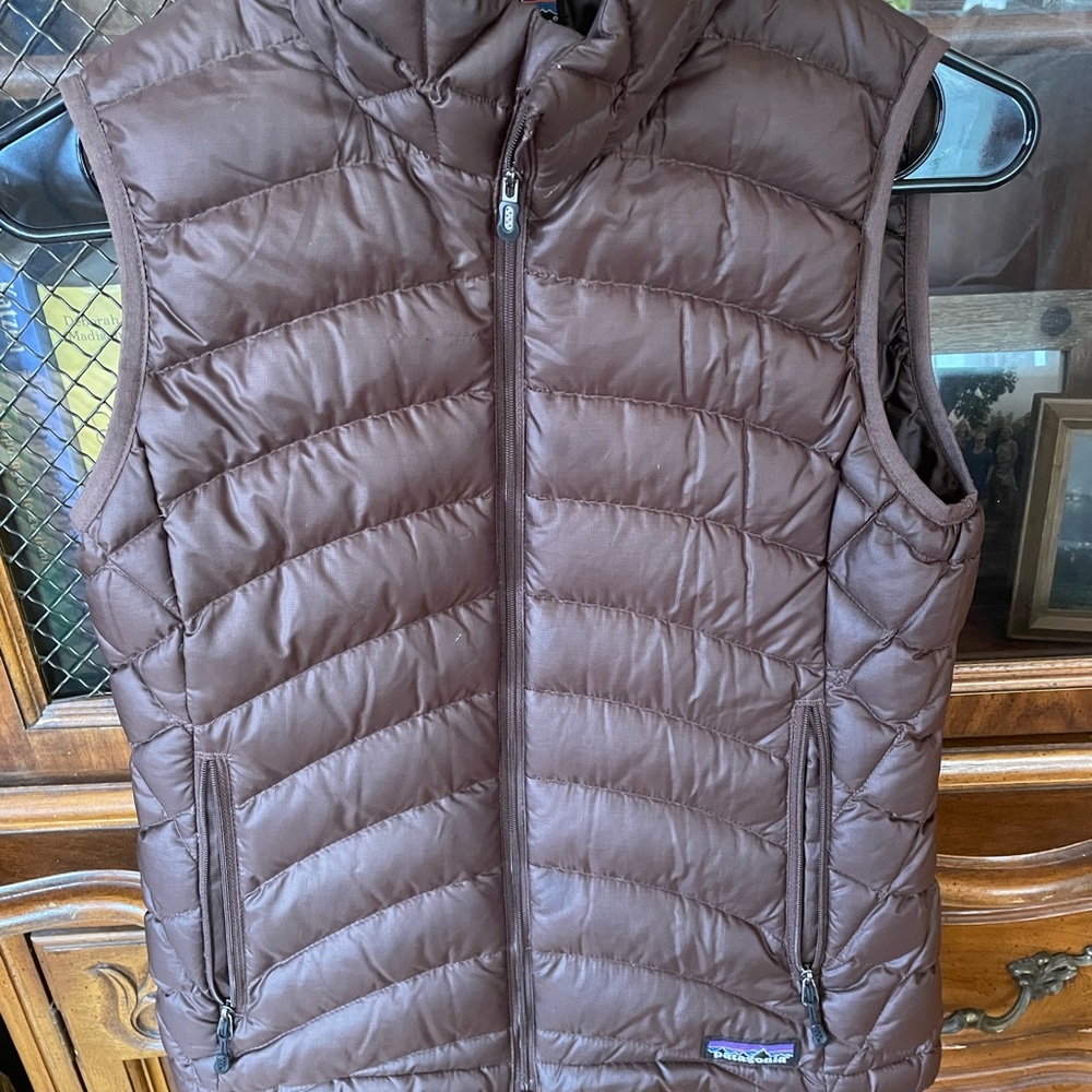 Brown Patagonia puffy vest